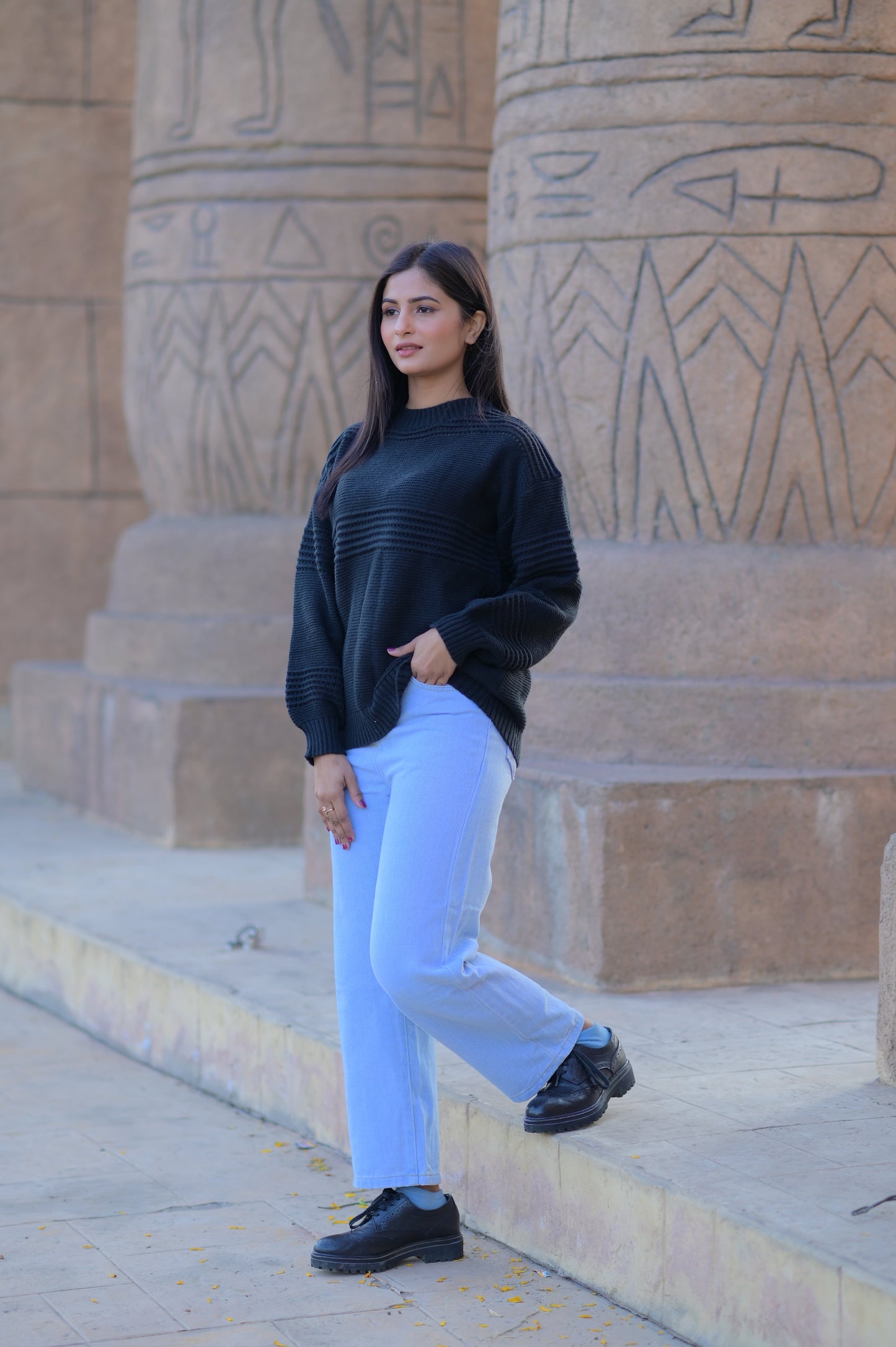 Women’s Fashion Casual Long Sleeve Round-Neck Sweater